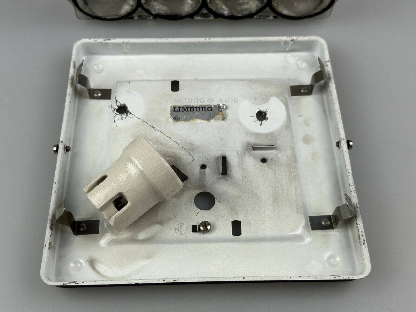 60s 70s ceiling lamp Glashütte Limburg Germany Plafoniere glass & metal