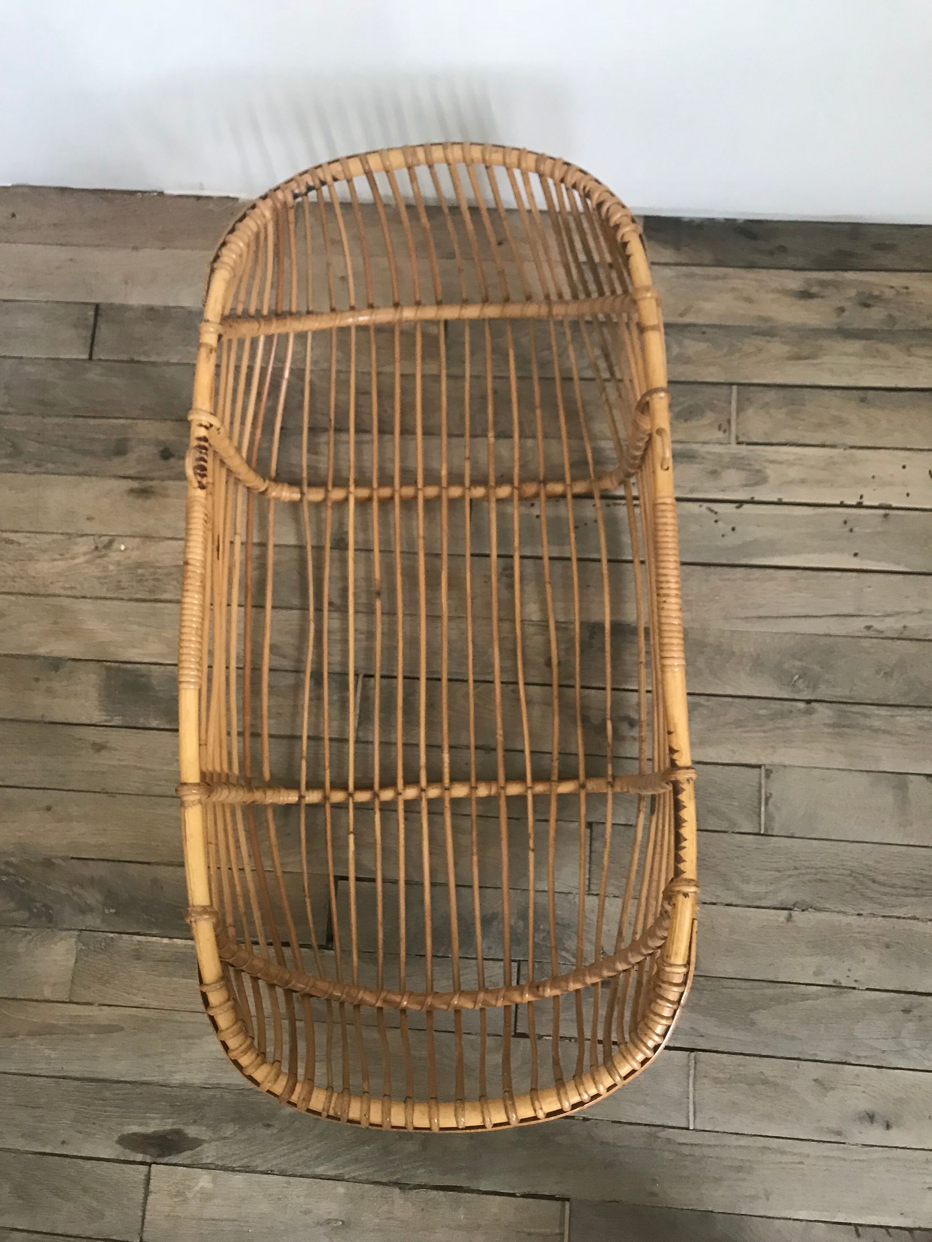 Vintage rattan cradle