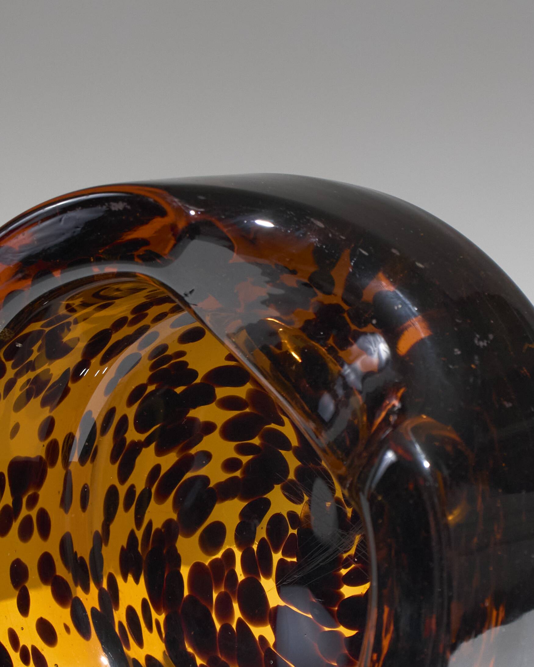 Amber Murano glass ashtray, 1960