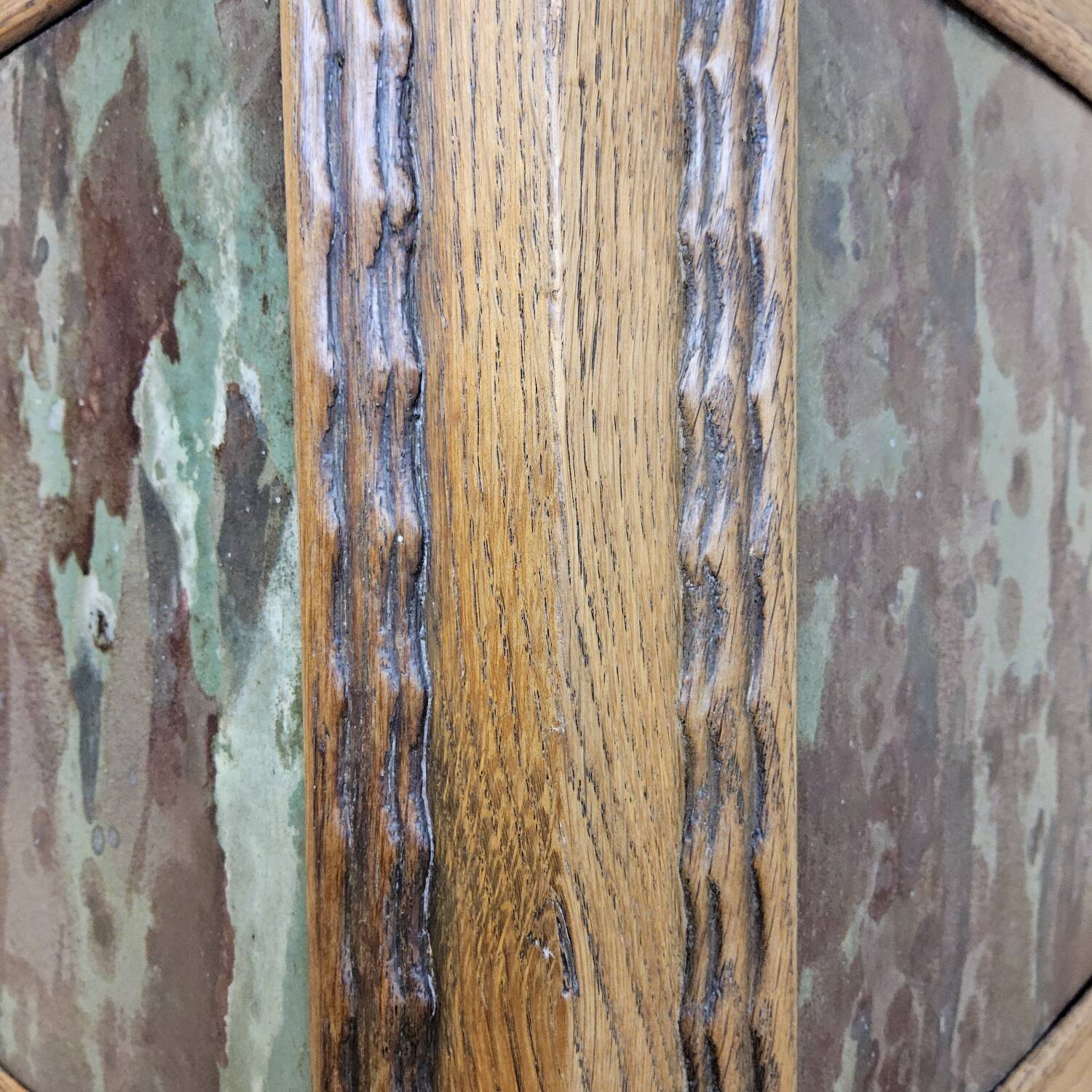 Antique Art Deco (Haagse School) planter with tiles / wood  (Holland)