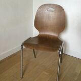 Vintage chair wood and chrome