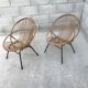 Pair of vintage rattan armchair
