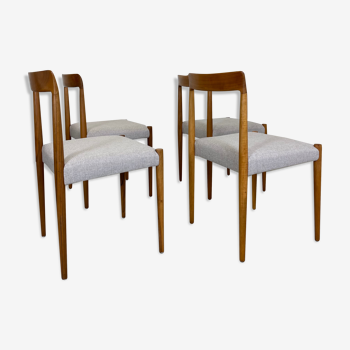 4x chaises par Lübke, années 1960