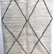 Moroccan Berber carpet Beni Ouarain with black diamonds2,47x1.70m