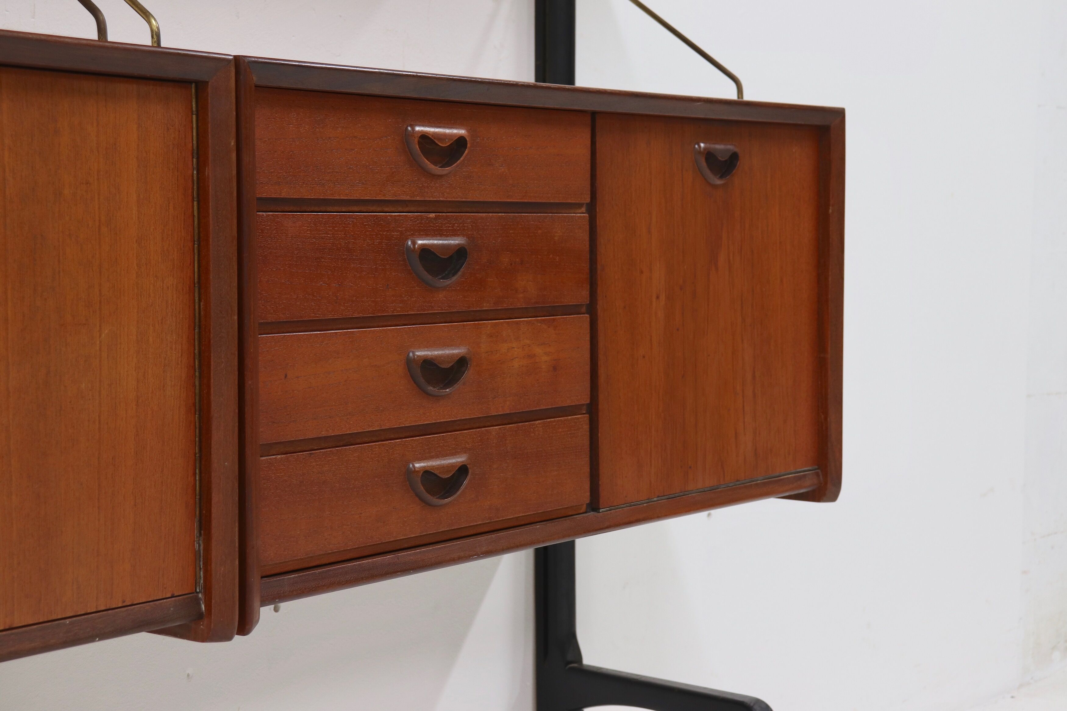 Teak Wall Unit by Louis van Teeffelen for WeBe 1950's