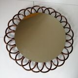 Rattan round mirror - $54