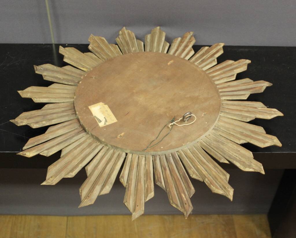Sun mirror in gilded wood circa 1970