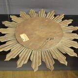 Sun mirror in gilded wood circa 1970