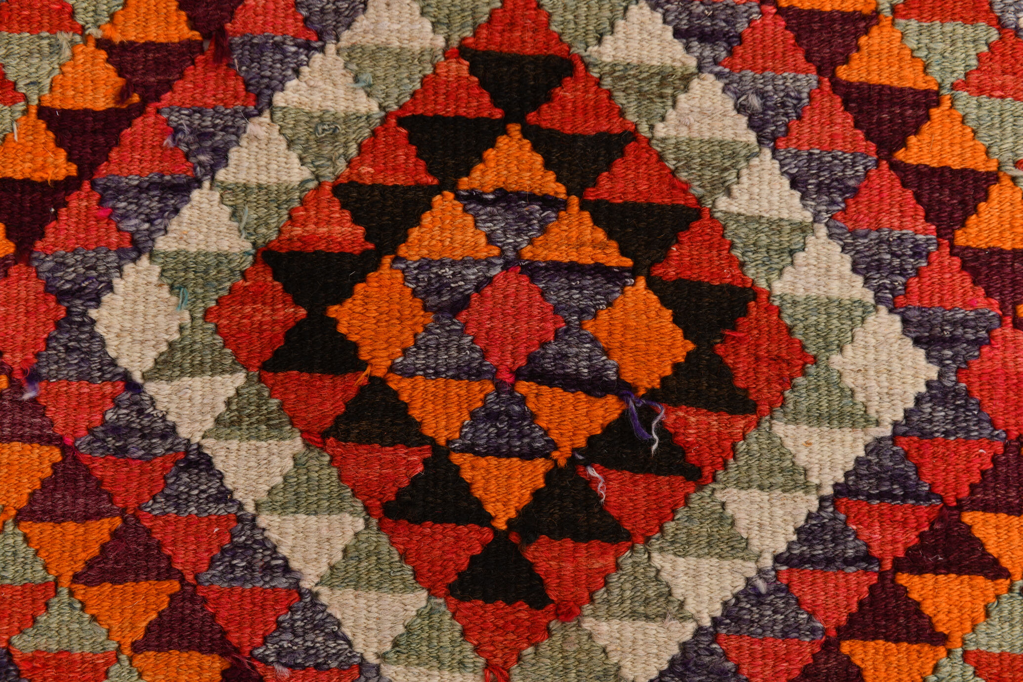 3x9 geometric kilim runner rug, 86x278cm
