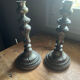 2 antique silver candlesticks
