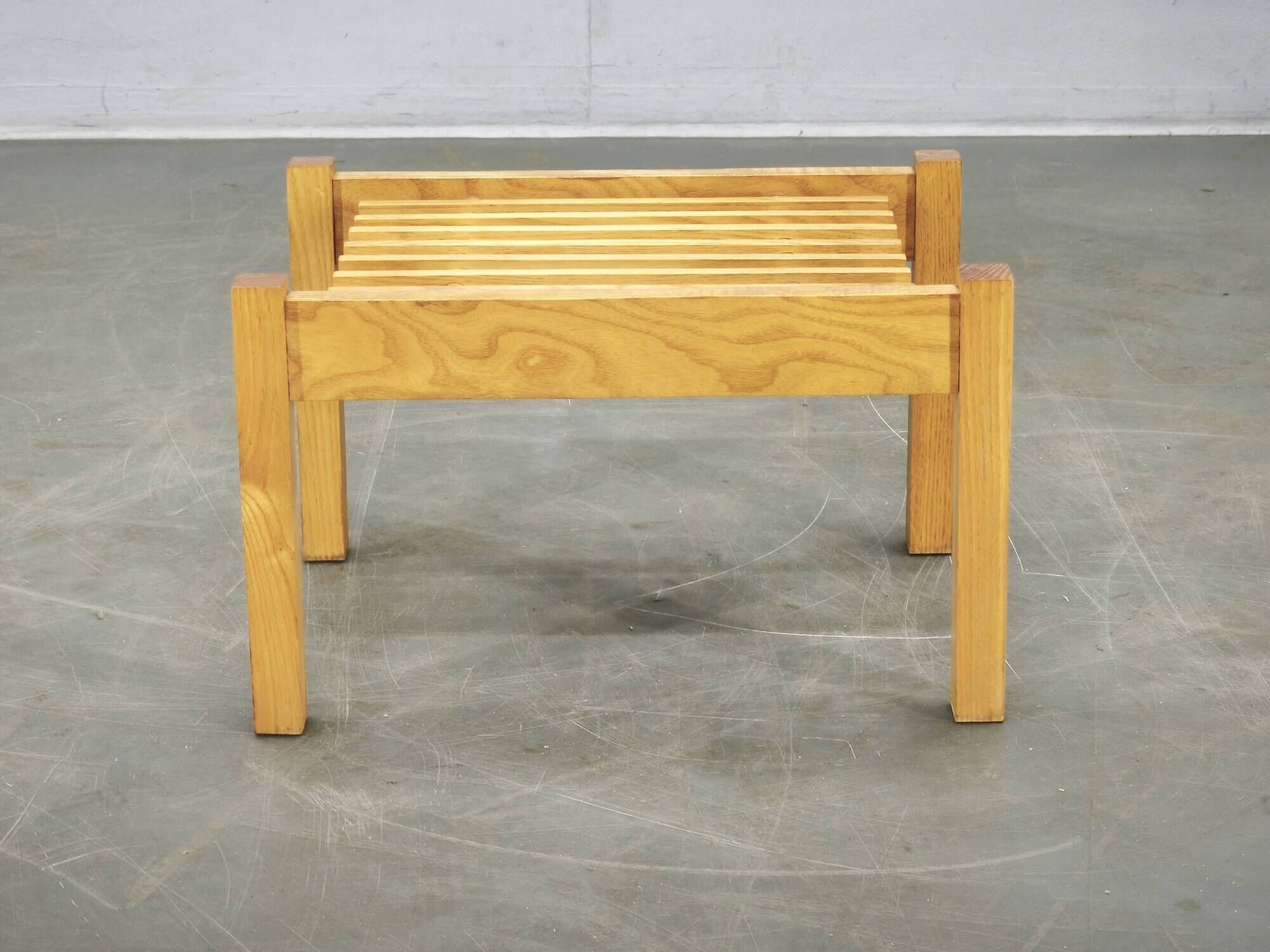 Mid-Century Ash Wood Plant Stand, Czechoslovakia, 1960s