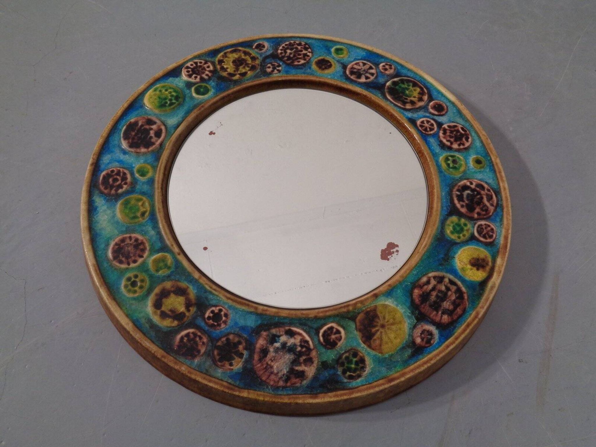 French ceramic mirror, 1960s