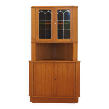 Teak corner display cabinet, Denmark, 1960s