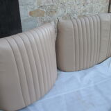 Sofa and 2 leather armchairs Ligne Roset Michel Ducaroy 1980