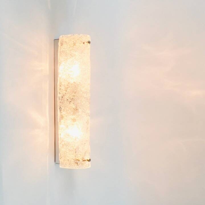 Paire de lampes murales en verre de Murano tubulaire du milieu du siècle de Hillebrand, années 1970.