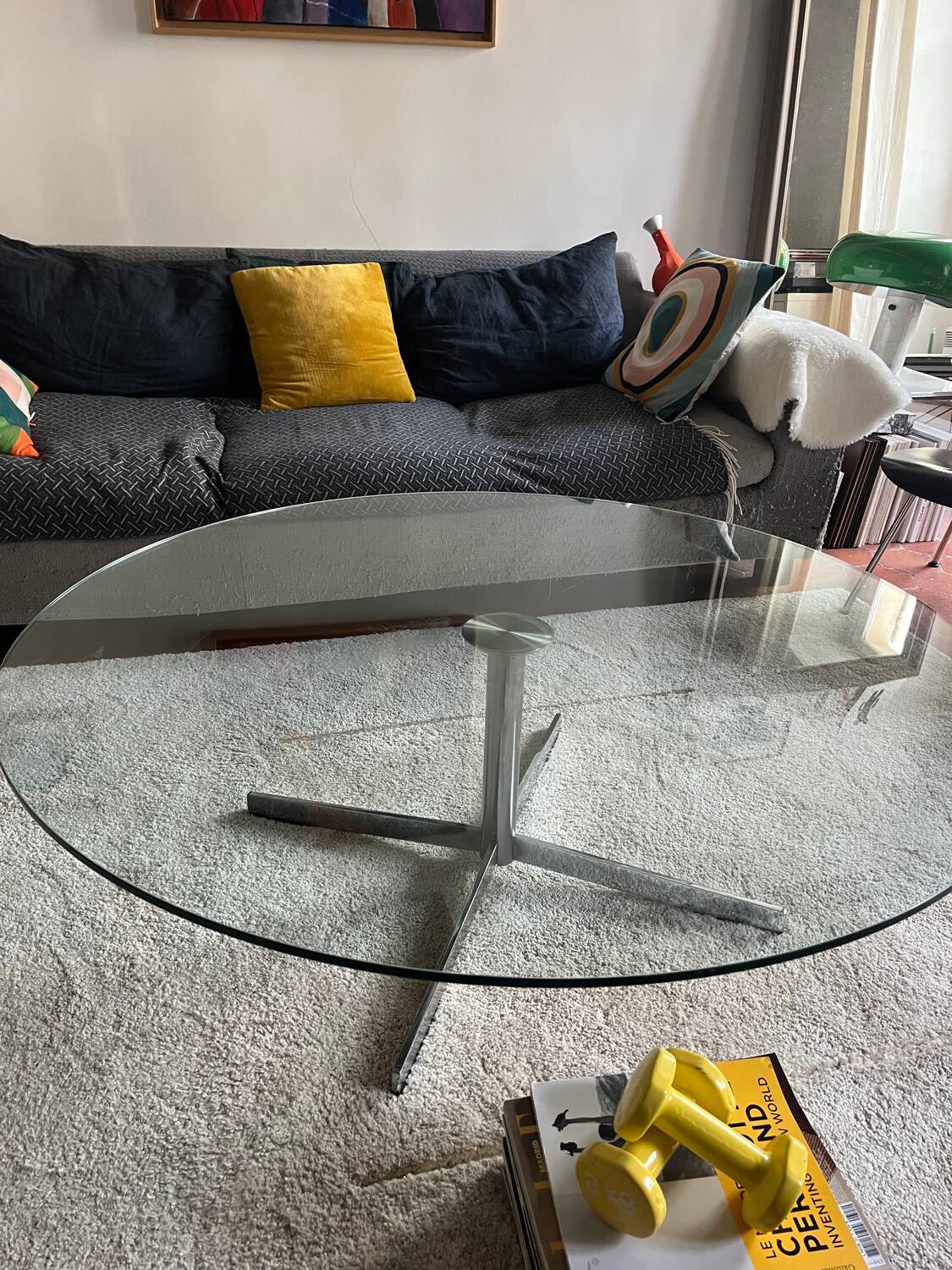 Glass coffee table