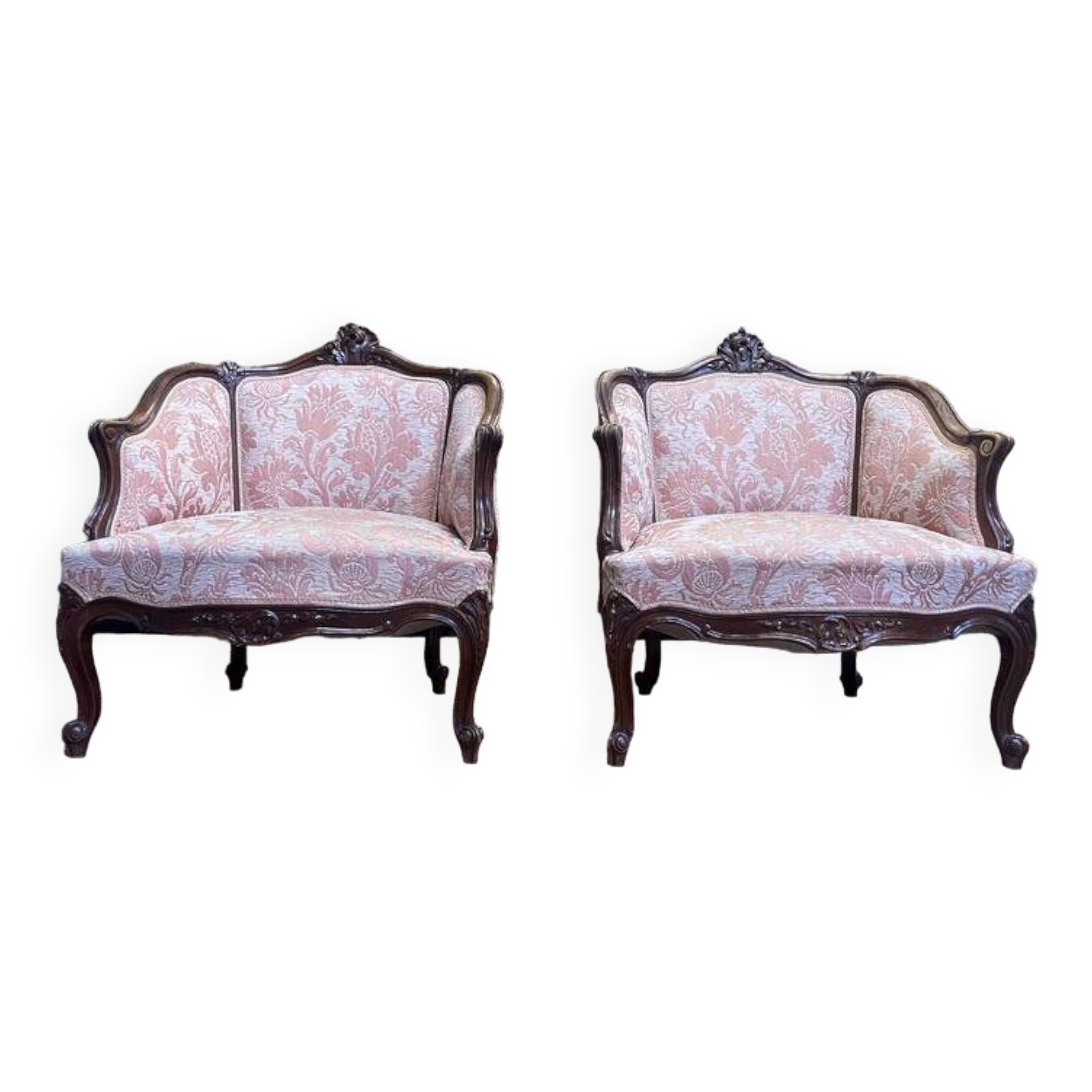 Pair of Louis XV armchairs - Rocailles
