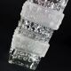 Vintage glass vase, block vase, textured surface, relief decoration