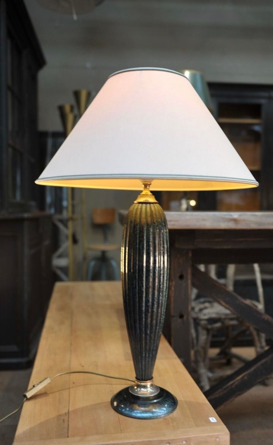 Robert Schutener Model Editor 22 Vintage Ceramic Desk Lamp, 1980s