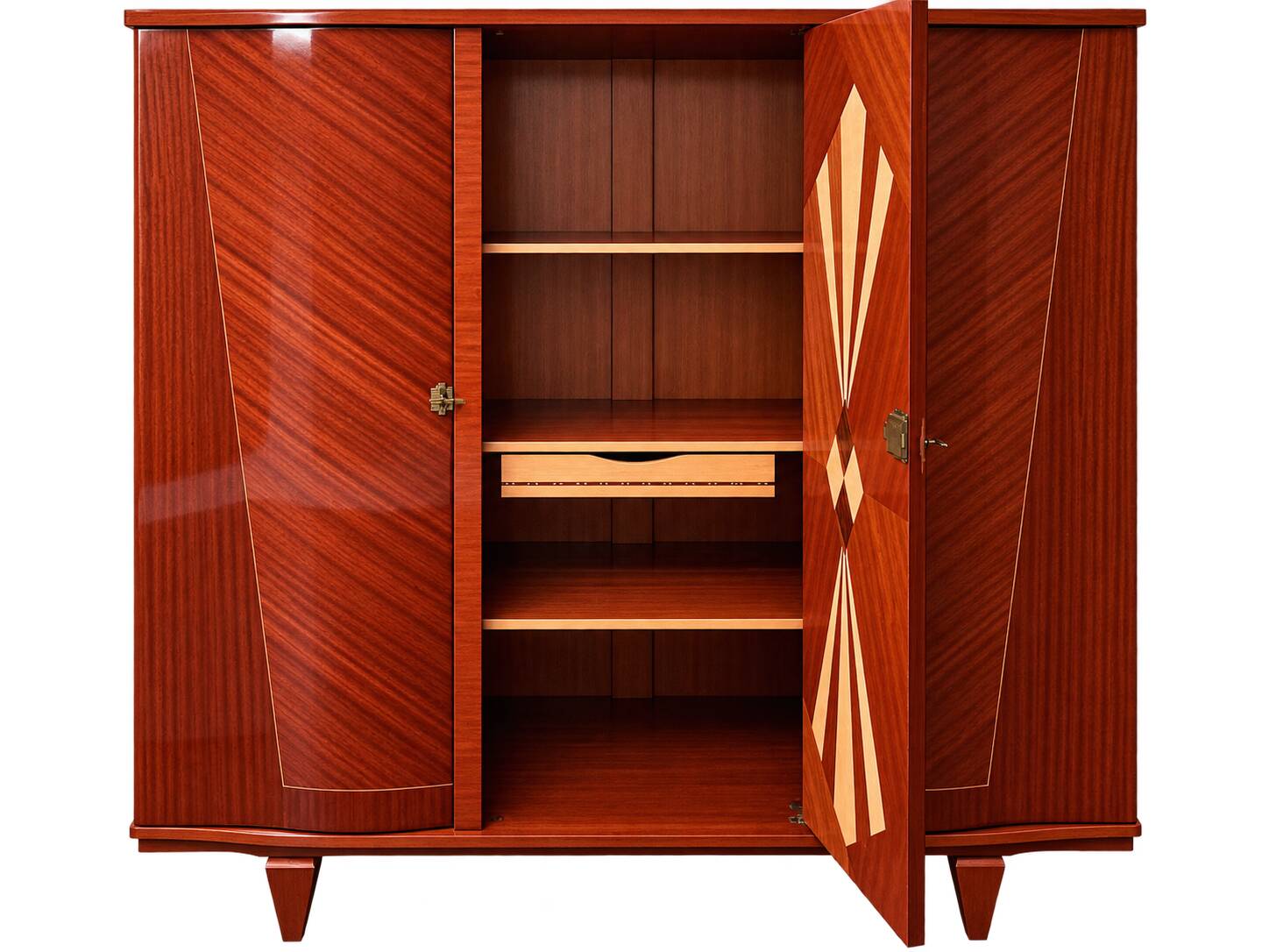 Armoire en bois verni et marquetterie