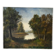 Afternoon on the lake, oil on canvas signed