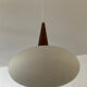 Louis Kalff pendant light in teak and opaline