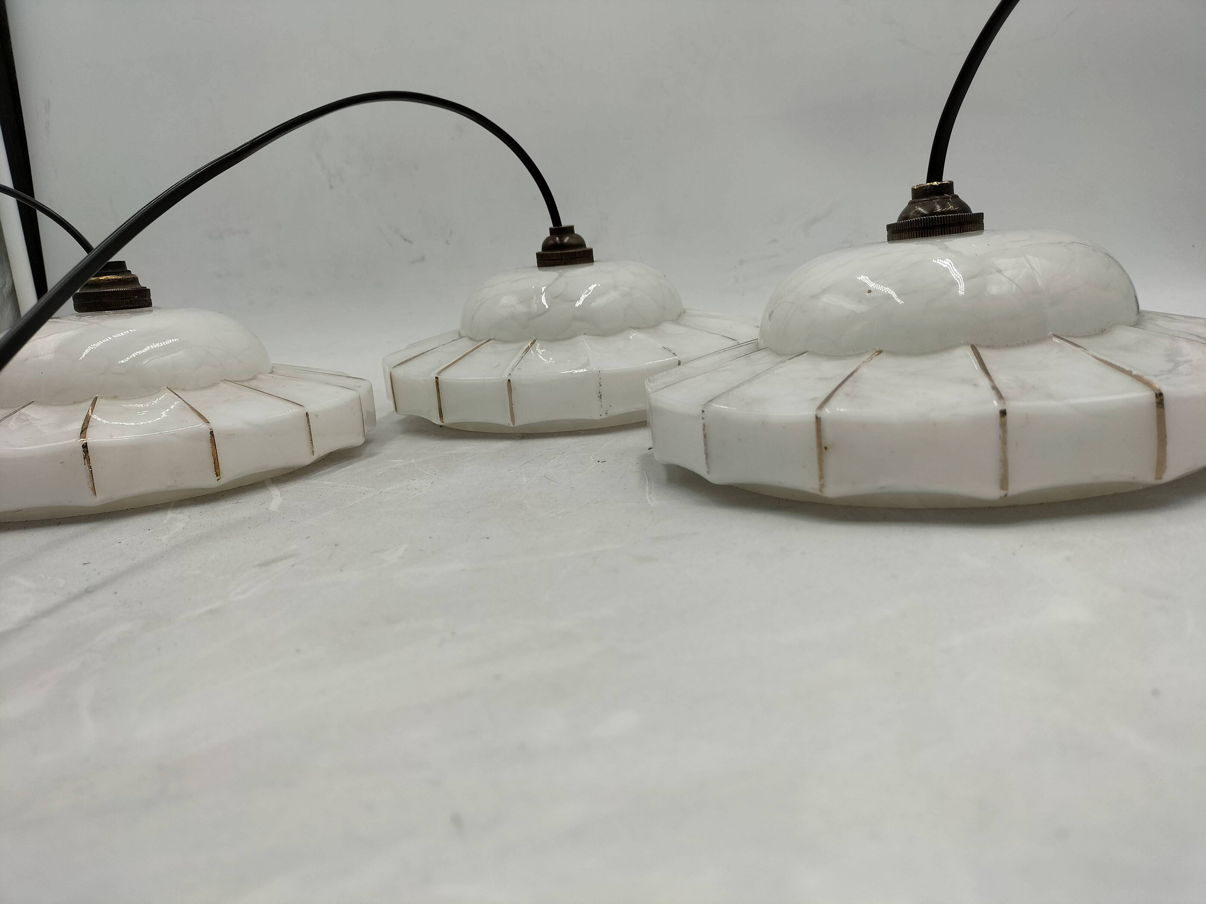 Opaline pendant lights