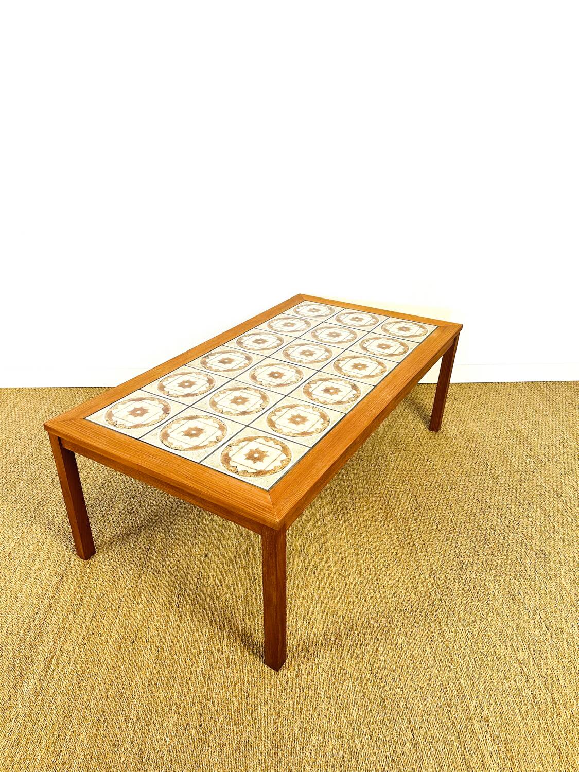 Scandinavian teak and ceramic coffee table, 1960s