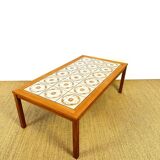 Scandinavian teak and ceramic coffee table, 1960s
