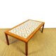 Scandinavian coffee table in teak and ceramic 1960