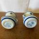 Pair of Antique DELFT White Porcelain Vases with Blue Decor Vintage