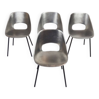 Suite of four chairs by Pierre Guariche for Steiner