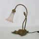 Magnificent water lily floor lamp with pink tulips, 80s art deco style