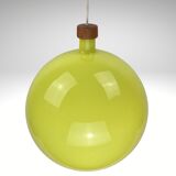 Cascade glass and teak lamp by Uno & Östen Kristiansson for Luxus, Sweden 1960s