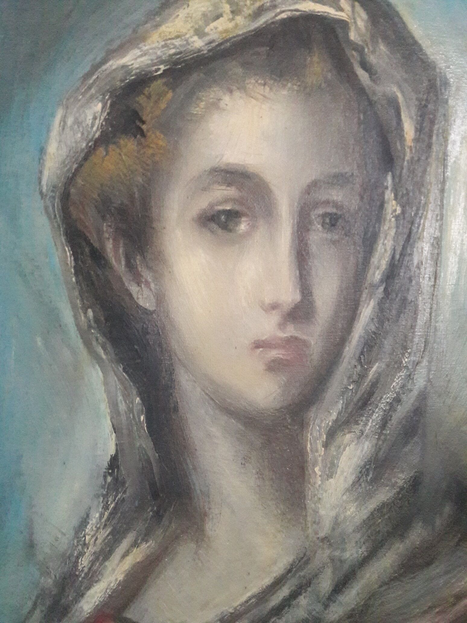 Portrait painting woman signed