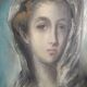 Portrait painting woman signed