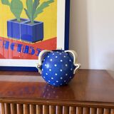 Vase Art Déco en céramique bleue, Rometti, Umbertide Italie années 1930