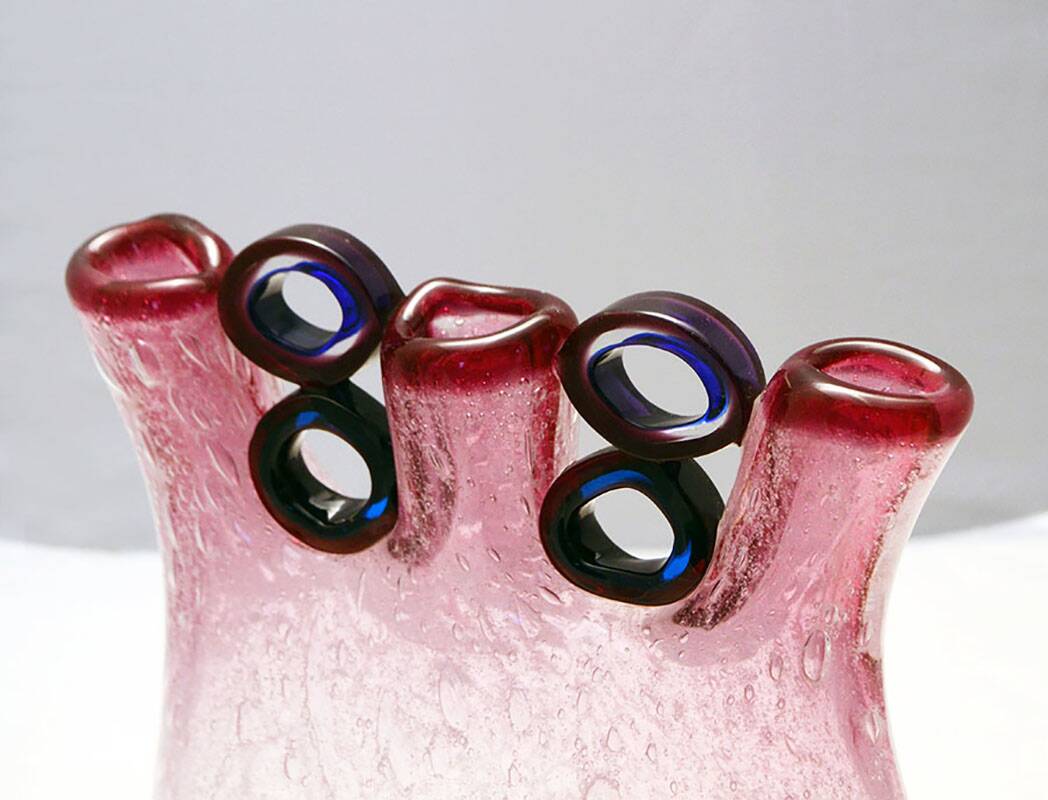Anzolo Fuga for AVeM rare vase with rings, 1960s
