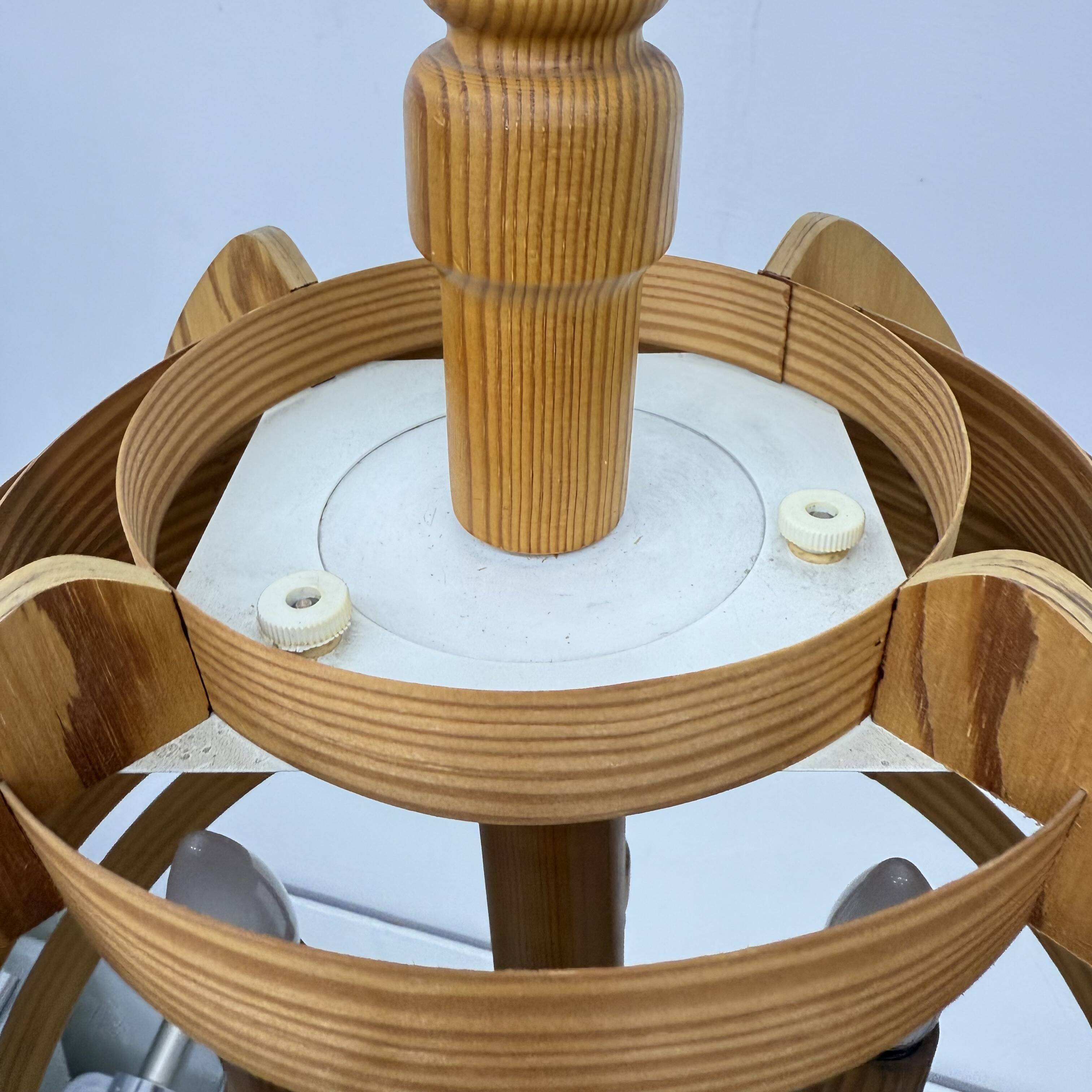 Vintage swedish Hans Agne Jackobsson lamella hanging lamp , 1970s