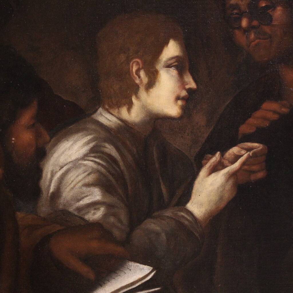 Great 17th century Italian painting, Christ among the Doctors in the Temple