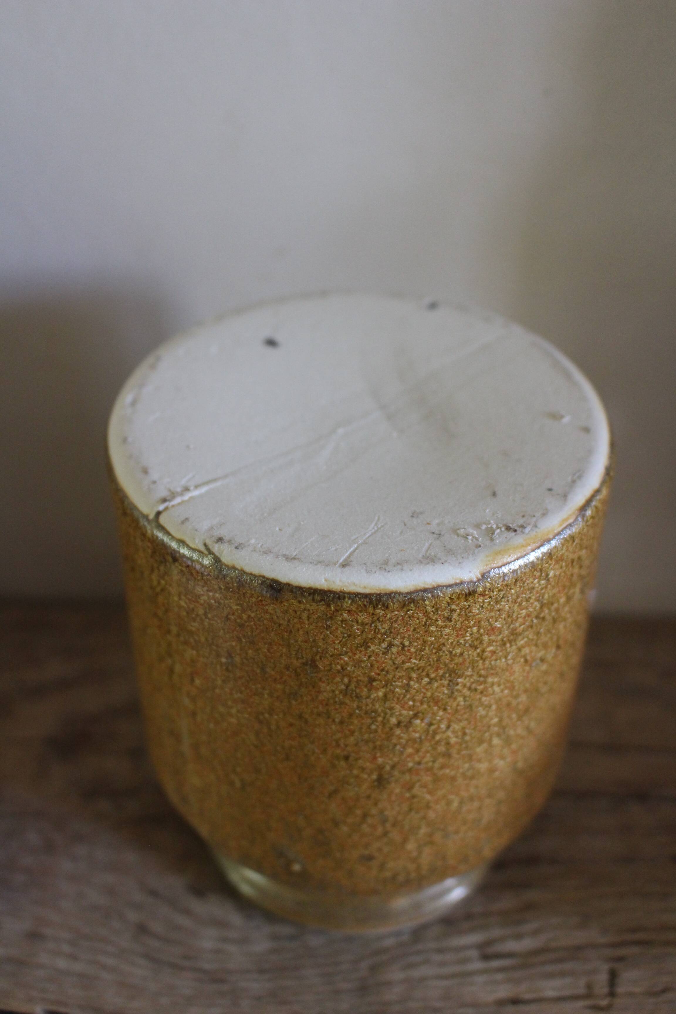 Vase, Glazed Vintage Stoneware Pot for Interior Use