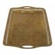Vintage Oriental Brass Tray with Floral Decoration, 50 cm