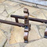 Vintage solid brass and steel chenets