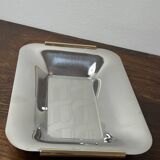 Silver and gold metal serving tray