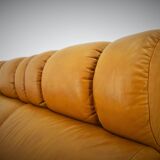 1960s Three-Seat Leather Sofa, Czechoslovakia