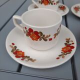 4 tasses à café faïence style fleuri