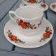 4 coffee cups flower-style earthenware