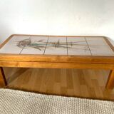 Vintage elm and ceramic coffee table