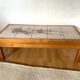 Table basse de salon vintage orme et ceramique