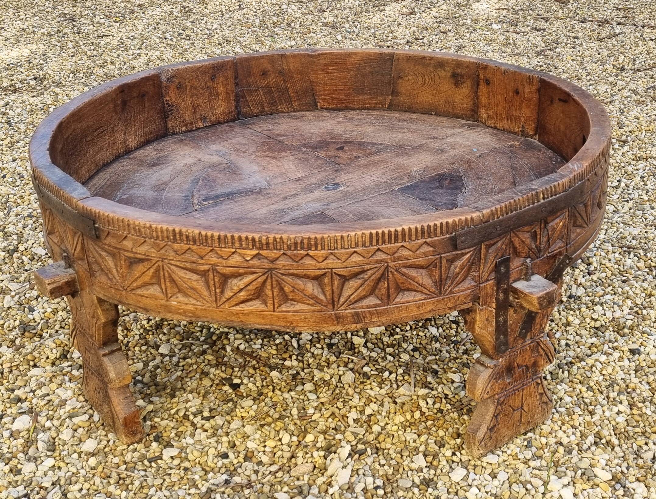 Antique millstone coffee table